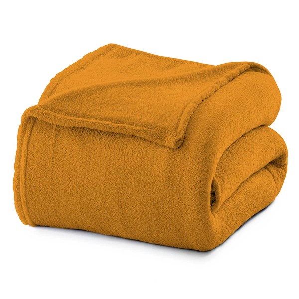 Encontraproduto.com.br - Cobertor Microfibra Liso Solteiro Amarelo