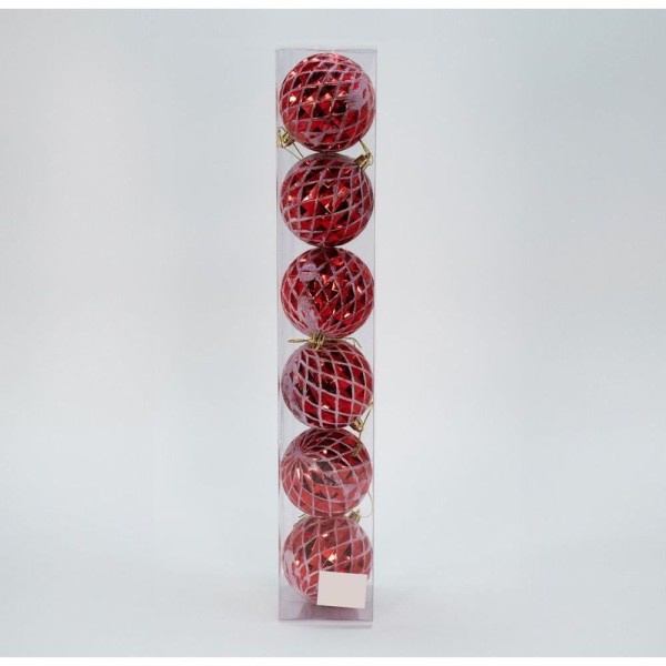 Encontraproduto.com.br - Kit 6 Bolas De Natal Enfeite árvore De Natal Vermelha 75mm