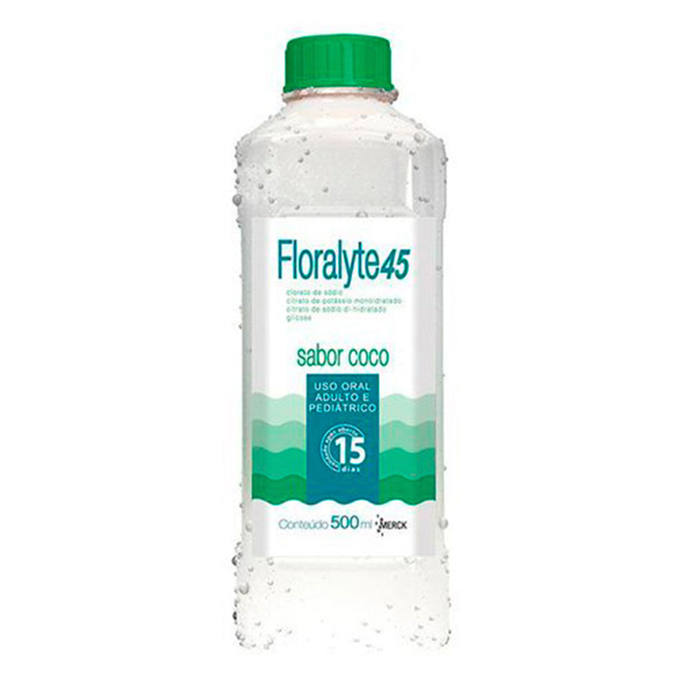 Encontraproduto.com.br - Floralyte 45meq/l solução oral frasco com 500ml sabor coco