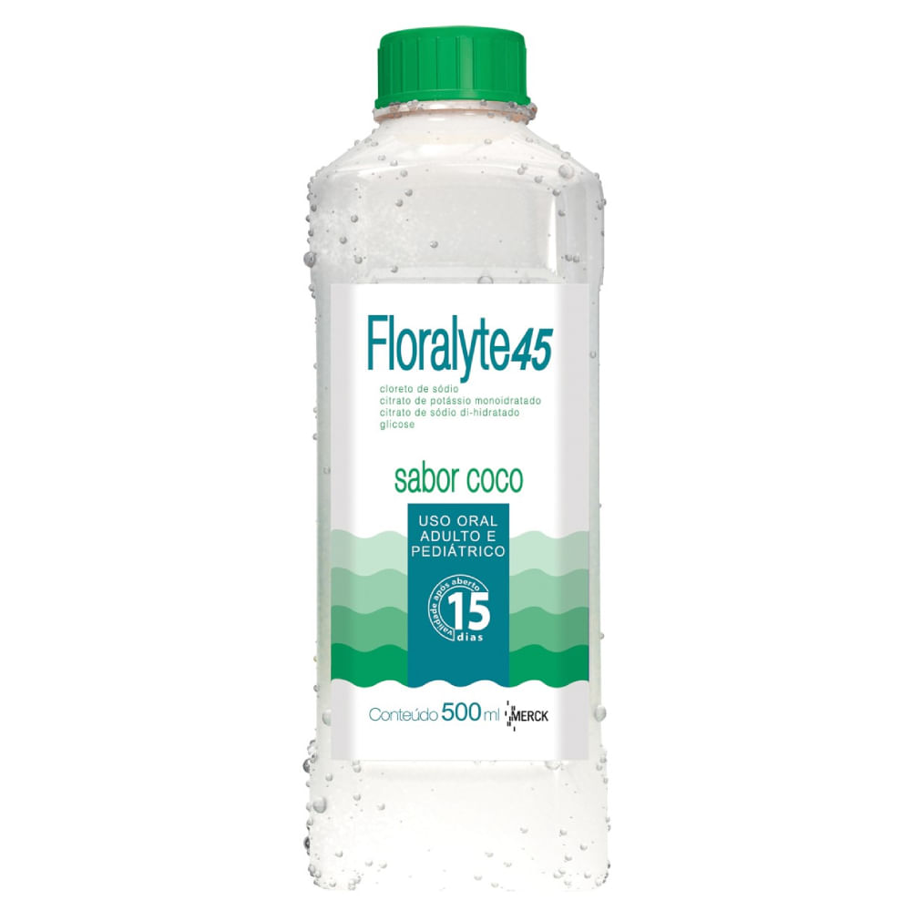 Encontraproduto.com.br - Floralyte 45meq/l solução oral frasco com 500ml sabor coco