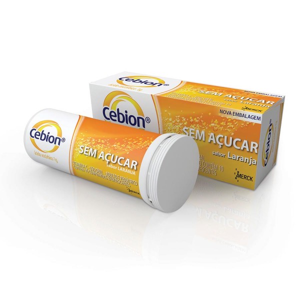 Encontraproduto.com.br - Cebion Efervescente Sabor Laranja 1g c/10 Cpr Sem Açúcar
