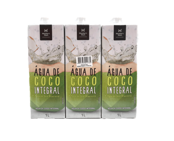 Encontraproduto.com.br - Água de Coco Integral Members Mark Pack 3 Unidades 1l Cada