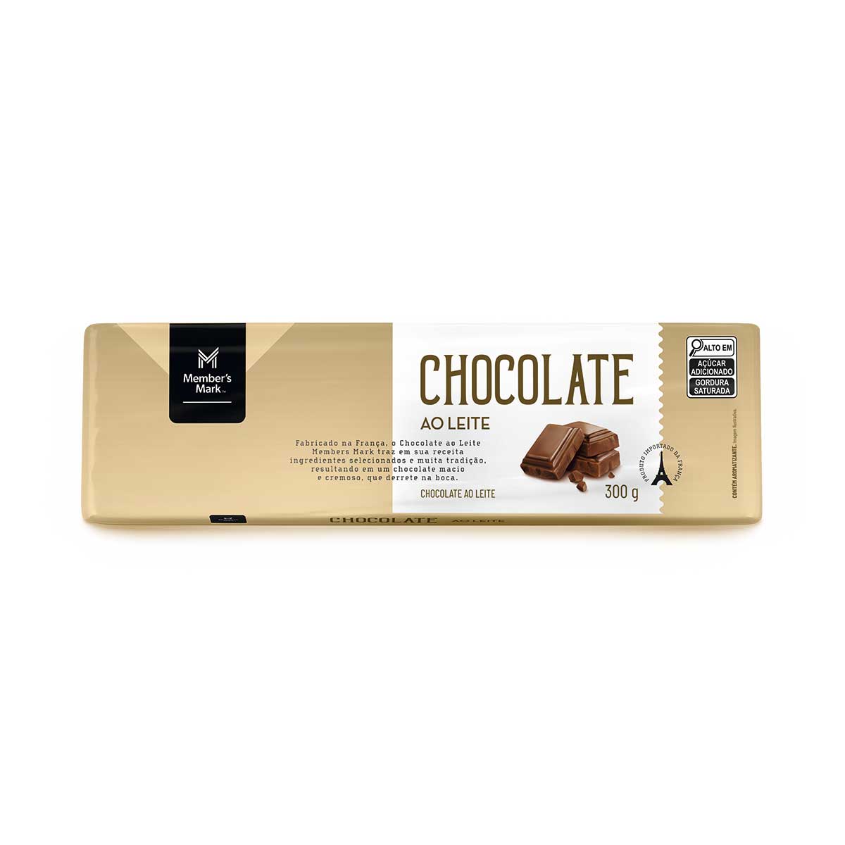 Barra de Chocolate ao Leite Members Mark 300g