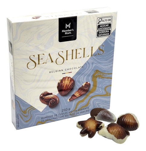 Encontraproduto.com.br - Bombom Seashells Members Mark Caixa 250g