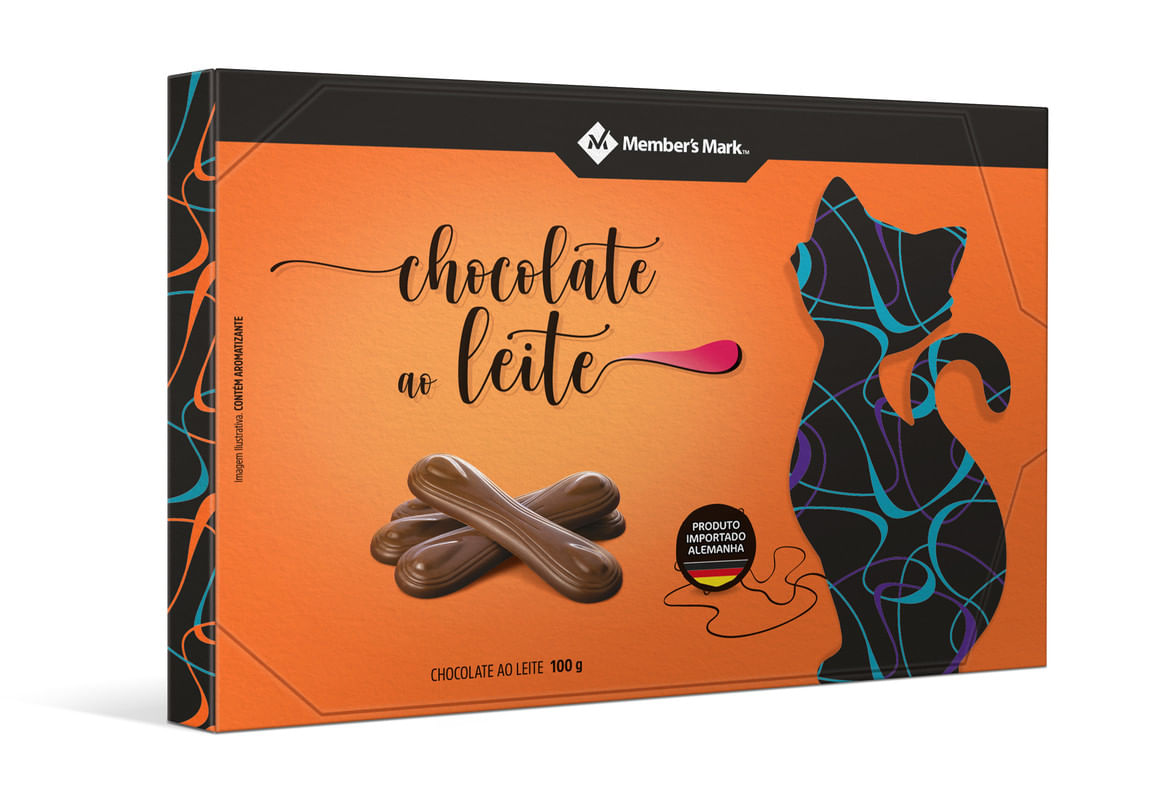 Encontraproduto.com.br - Chocolate Língua de Gato Members Mark Pack com 2 Unidades com 100g Cada