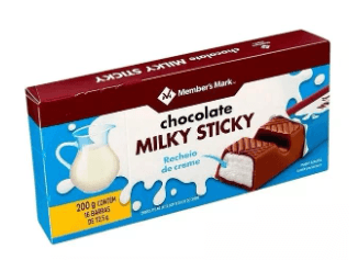 Encontraproduto.com.br - Chocolate ao Leite Milky Sticky Members Mark Caixa 200g