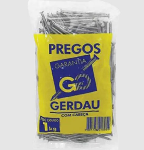 Encontraproduto.com.br - Prego com Cabeça Gerdau 17x27 Polido 1kg