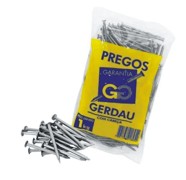 Encontraproduto.com.br - Prego com Cabeça Gerdau 19x36 Polido 1kg