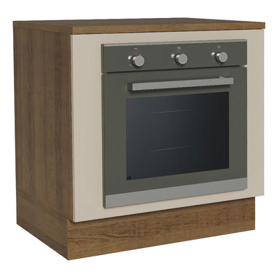 Balcão para Forno de Embutir 80 x 60 cm Com Tampo Rustic/Crema Agata Madesa