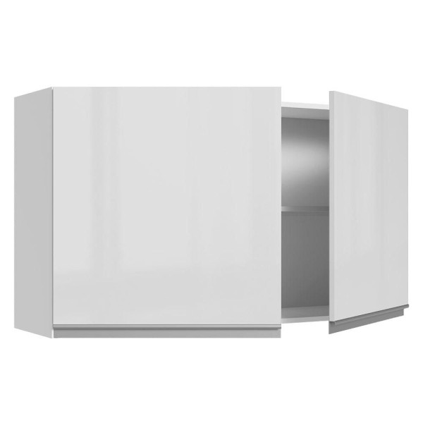 Encontraproduto.com.br - Armário Aéreo Madesa Acordes 100% MDF 120 cm 2 Portas Branco Brilho