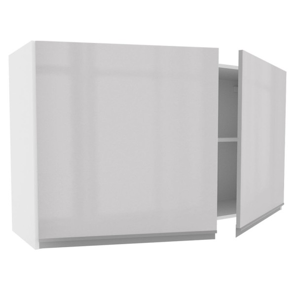 Encontraproduto.com.br - Armário Aéreo Madesa Acordes 100% MDF 120 cm 2 Portas Branco Brilho
