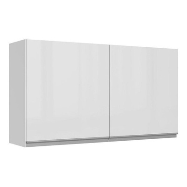Encontraproduto.com.br - Armário Aéreo Madesa Acordes 100% MDF 120 cm 2 Portas Branco Brilho