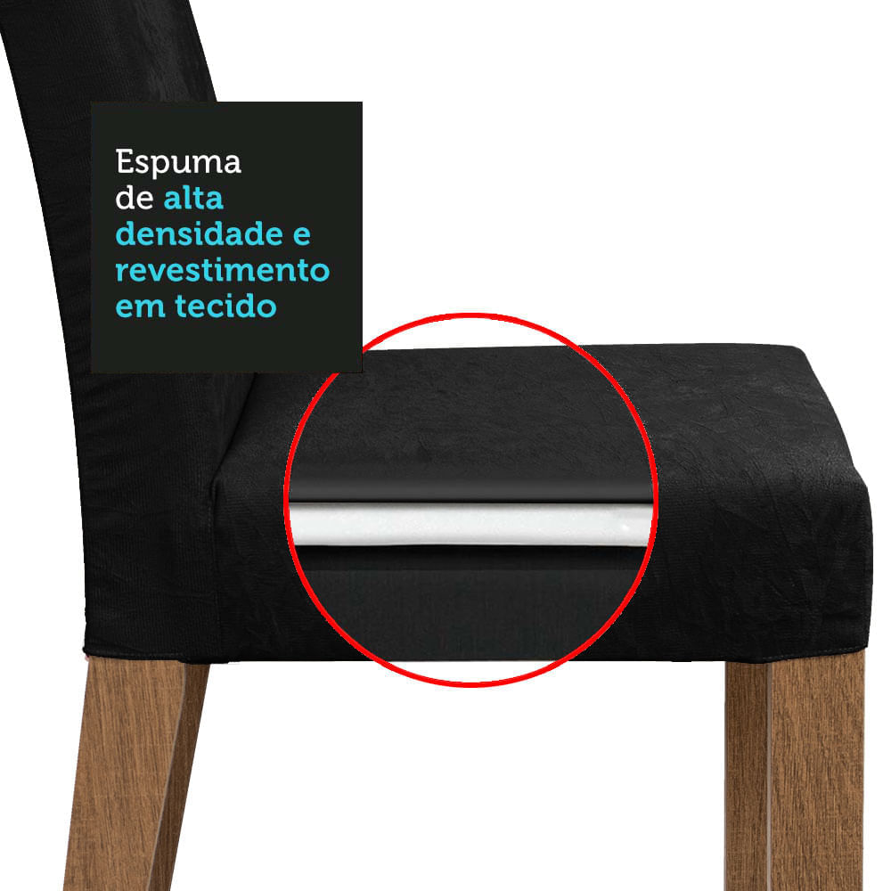 Encontraproduto.com.br - Conjunto Sala de Jantar Mesa Tampo de Madeira 6 Cadeiras Rustic/Oxford Renata Madesa