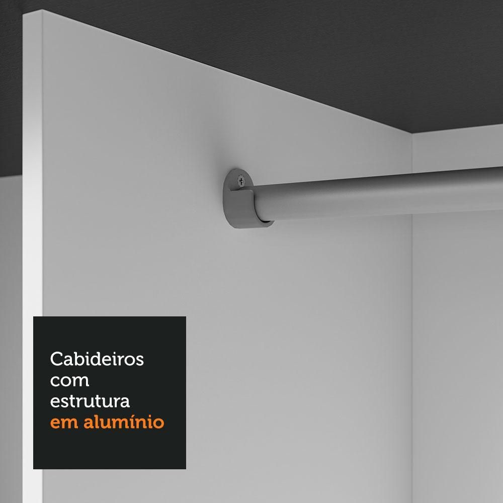Encontraproduto.com.br - Guarda-Roupa Casal 3 Portas de Correr Preto/Cinza Nobre Madesa