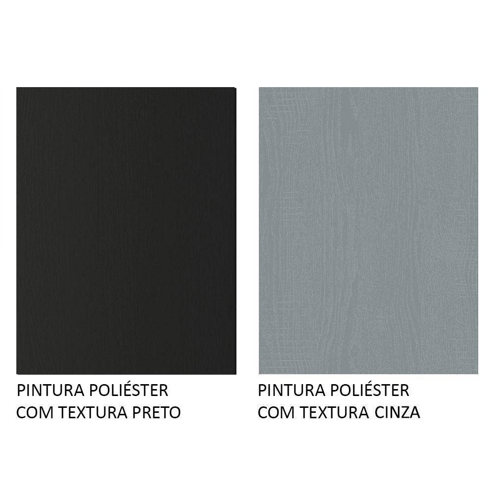 Encontraproduto.com.br - Guarda-Roupa Casal 3 Portas de Correr Preto/Cinza Nobre Madesa