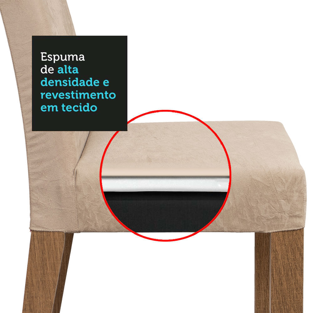Encontraproduto.com.br - Conjunto Sala de Jantar Mesa Tampo de Vidro 4 Cadeiras Rustic/Imperial Antônia Madesa