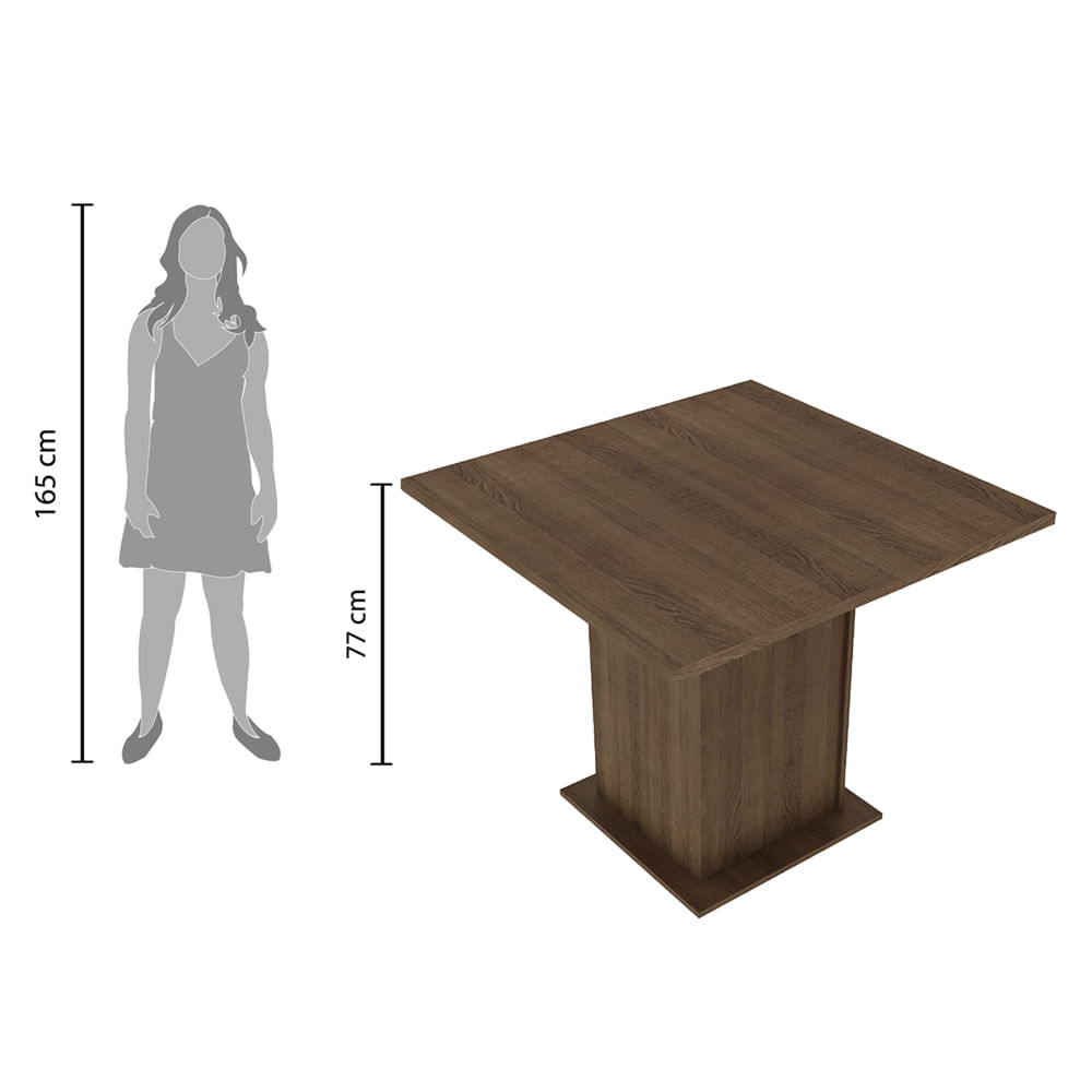 Encontraproduto.com.br - Mesa Madesa Quadrada Tampo de Madeira 5295 Rustic