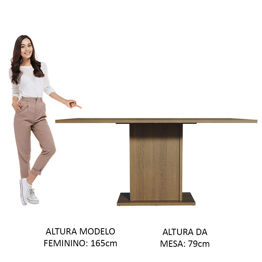 Mesa de Jantar Madesa Retangular Tampo de Madeira 5275 Rustic