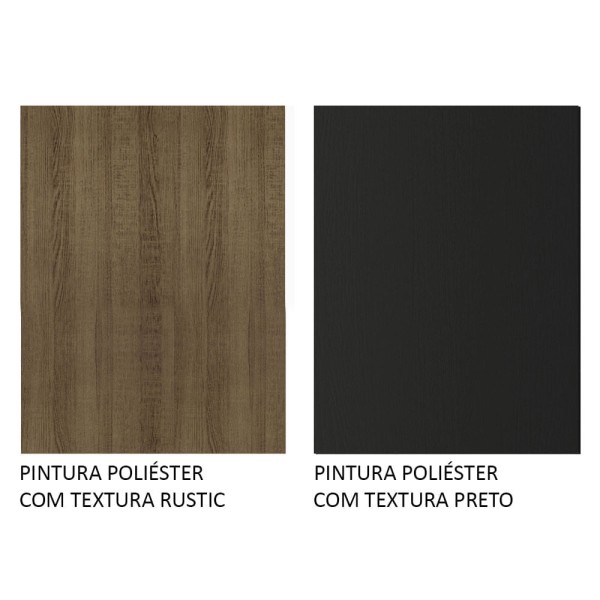 Encontraproduto.com.br - Estante Armário Multiuso para Livros 177cm Rustic/Preto Madesa