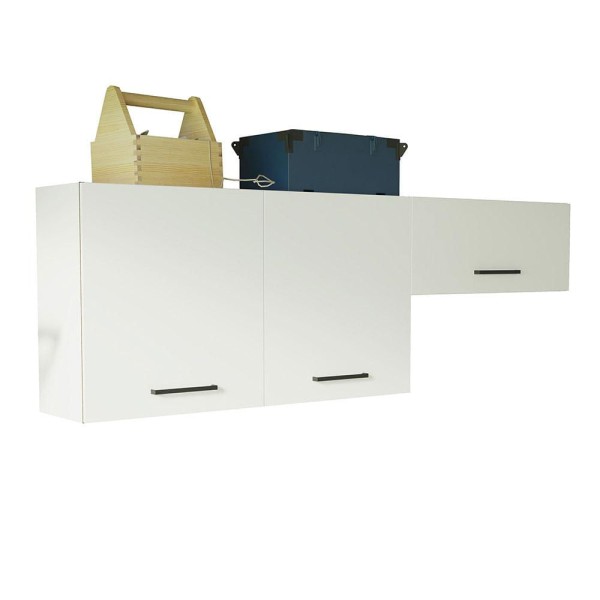 Encontraproduto.com.br - Kit com 2 Armários Aéreos Multiuso 3 Portas Branco Agata Madesa