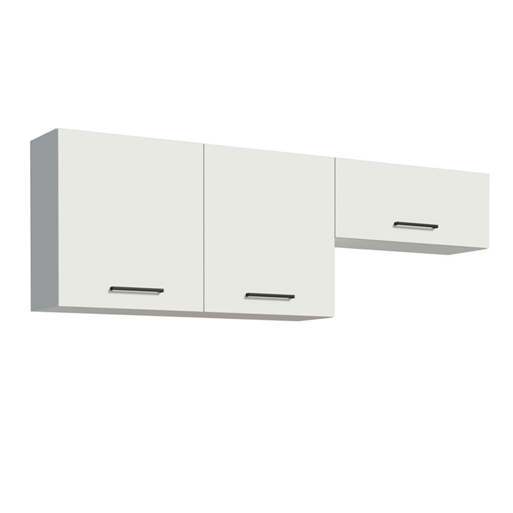 Encontraproduto.com.br - Kit com 2 Armários Aéreos Multiuso 3 Portas Branco Agata Madesa