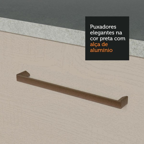 Encontraproduto.com.br - Kit com 2 Balcões Multiuso 4 Portas 3 Gavetas Branco/Crema Agata Madesa