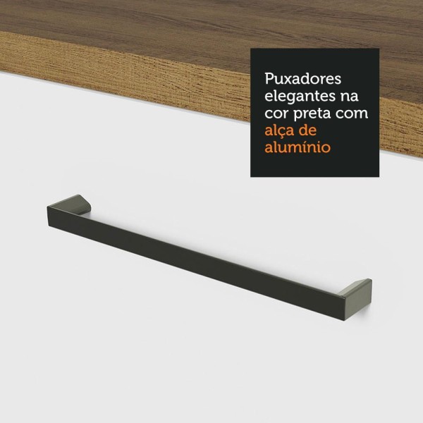 Encontraproduto.com.br - Kit com 2 Balcões Multiuso 4 Portas 3 Gavetas Rustic/Branco Agata Madesa