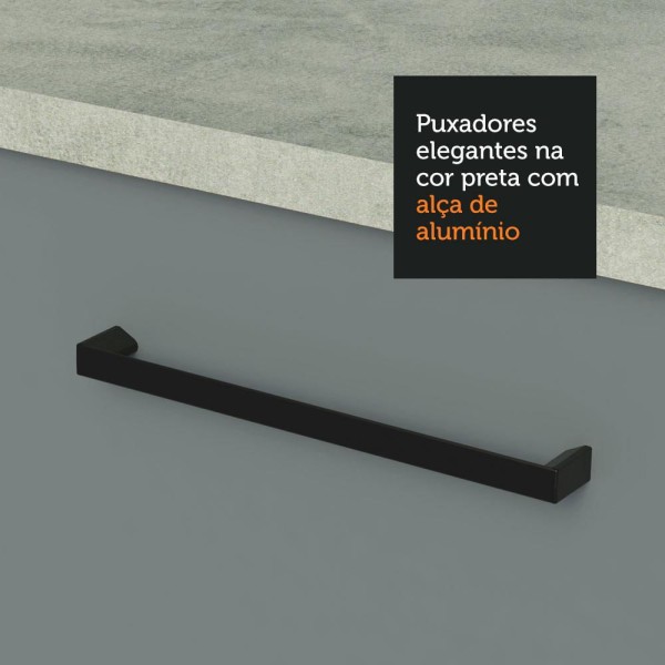 Encontraproduto.com.br - Kit com 2 Balcões e 2 Armários Aéreos Multiuso 200cm Branco/Cinza Agata Madesa