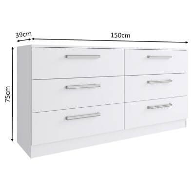 Encontraproduto.com.br - Cômoda Madesa Laura com 6 Gavetas Branco