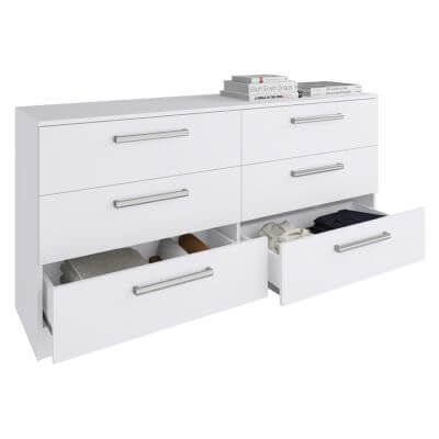 Encontraproduto.com.br - Cômoda Madesa Laura com 6 Gavetas Branco