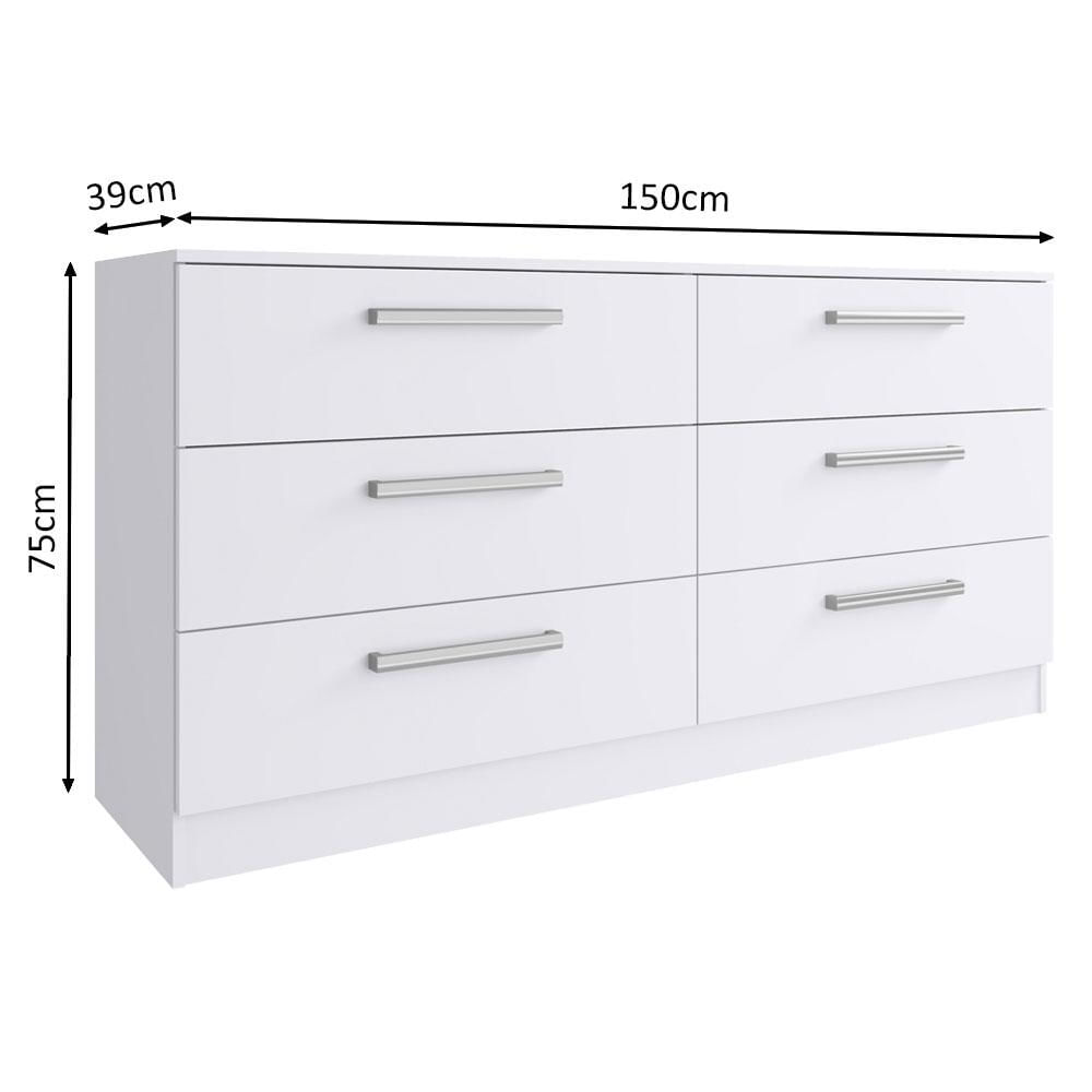 Encontraproduto.com.br - Cômoda Madesa Laura com 6 Gavetas Branco