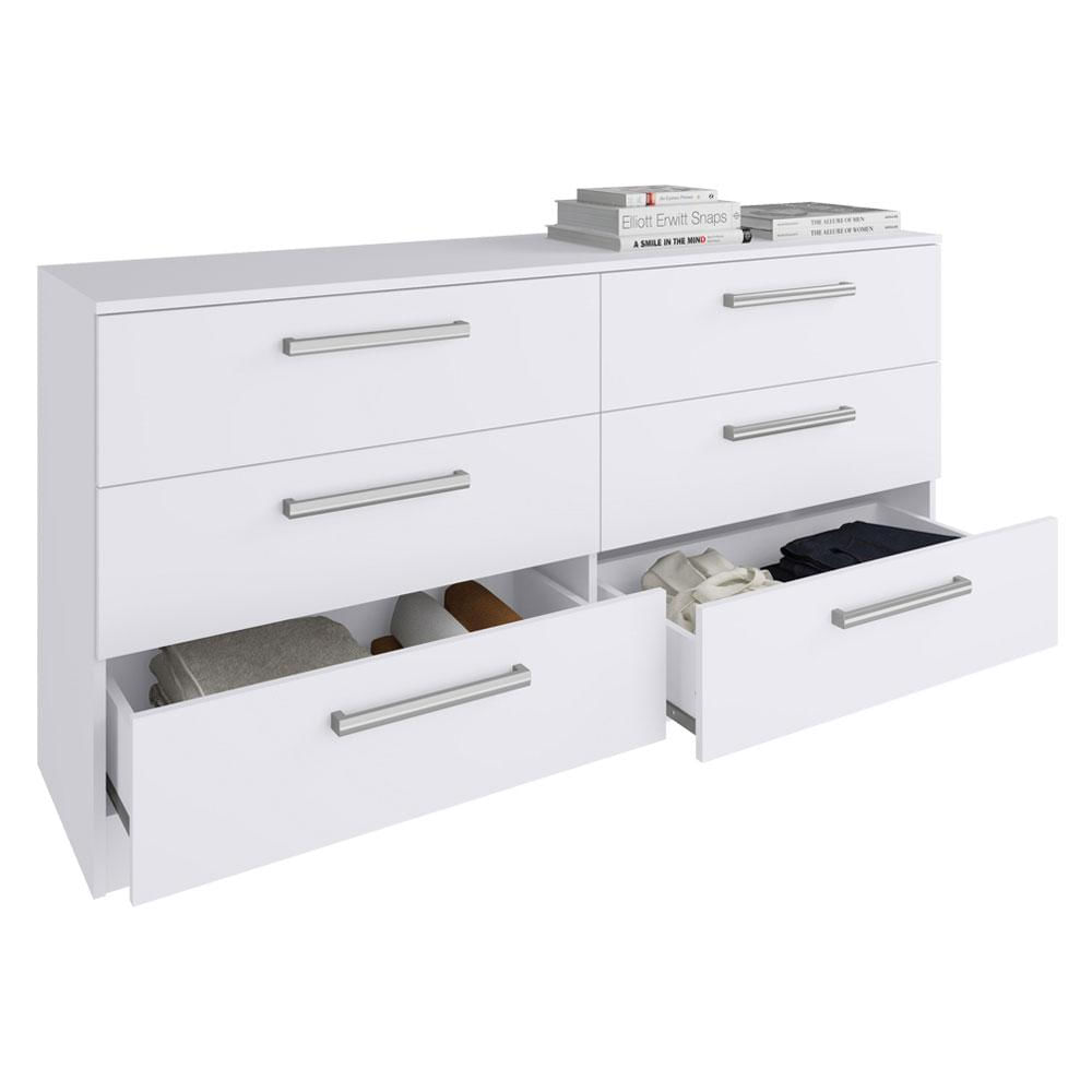 Encontraproduto.com.br - Cômoda Madesa Laura com 6 Gavetas Branco