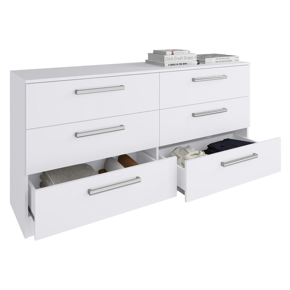 Encontraproduto.com.br - Cômoda Madesa Laura com 6 Gavetas Branco