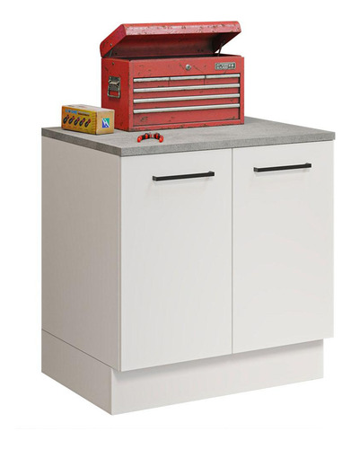 Balcão Multiuso 80cm 2 Portas Branco Agata Madesa