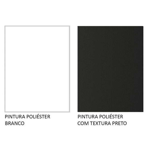 Encontraproduto.com.br - Kit com Balcão e Armário Aéreo Multiuso 80cm Branco/Preto Agata Madesa