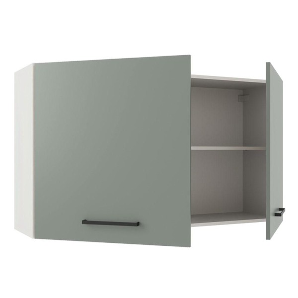 Encontraproduto.com.br - Armário Aéreo Multiuso 120cm 2 Portas Branco/Cinza Agata Madesa