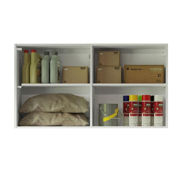 Encontraproduto.com.br - Armário Aéreo Multiuso 120cm 2 Portas Branco/Cinza Agata Madesa