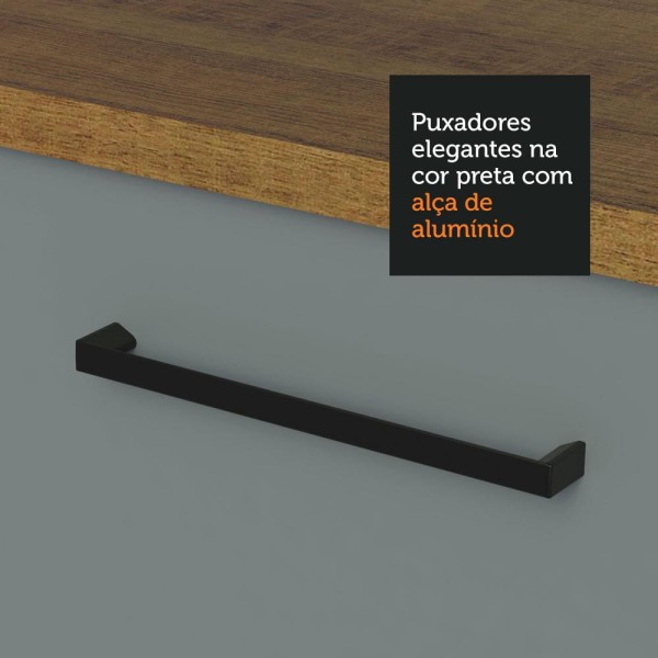 Encontraproduto.com.br - Kit com Balcão e Armário Aéreo Multiuso 120cm Rustic/Cinza Agata Madesa