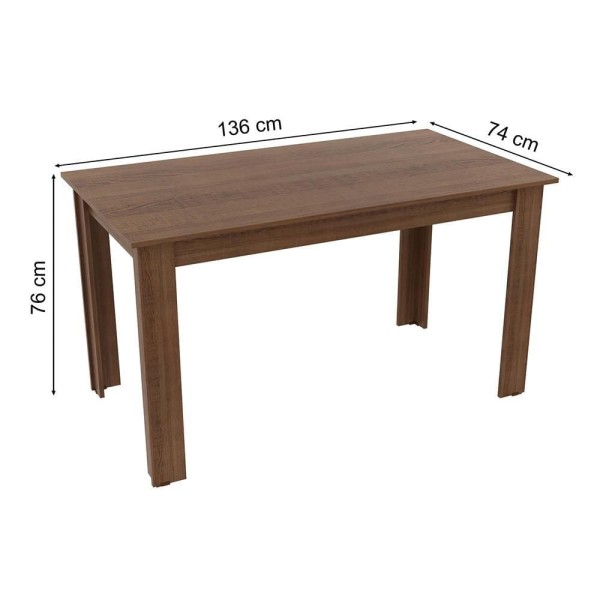 Encontraproduto.com.br - Conjunto Sala de Jantar Rosie Madesa Mesa Tampo de Madeira com 4 Cadeiras Rustic/Floral Lírio Bege