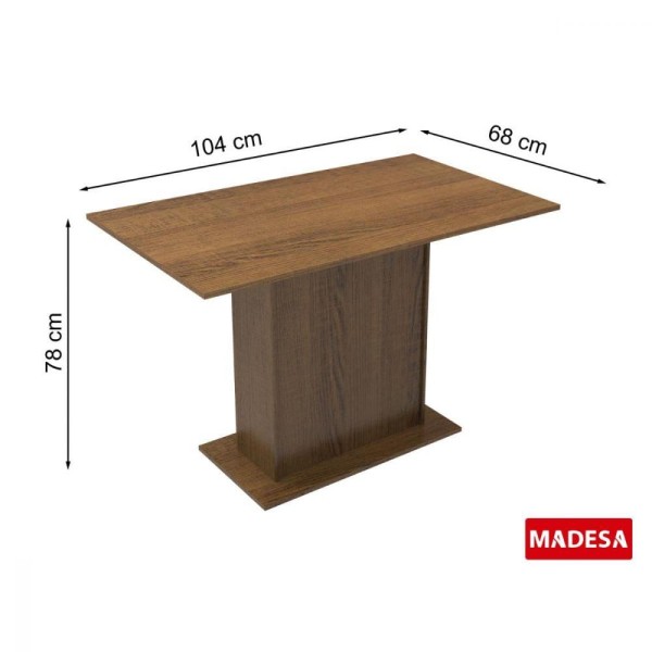 Encontraproduto.com.br - Mesa de Jantar Madesa com Tampo de Madeira 5329 Rustic