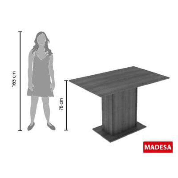 Encontraproduto.com.br - Mesa de Jantar Madesa com Tampo de Madeira 5329 Rustic