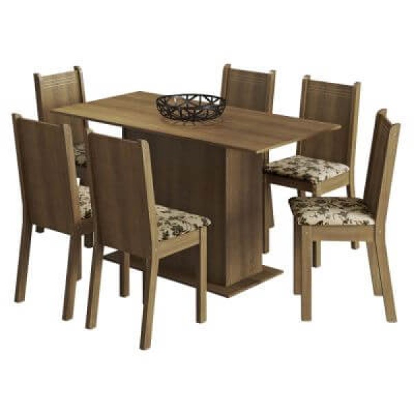 Encontraproduto.com.br - Conjunto Sala de Jantar Celeny com 6 Cadeiras Madesa