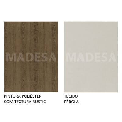 Encontraproduto.com.br - Conjunto Sala de Jantar Molly Madesa Mesa Tampo de Vidro com 6 Cadeiras Tabaco/Pérola