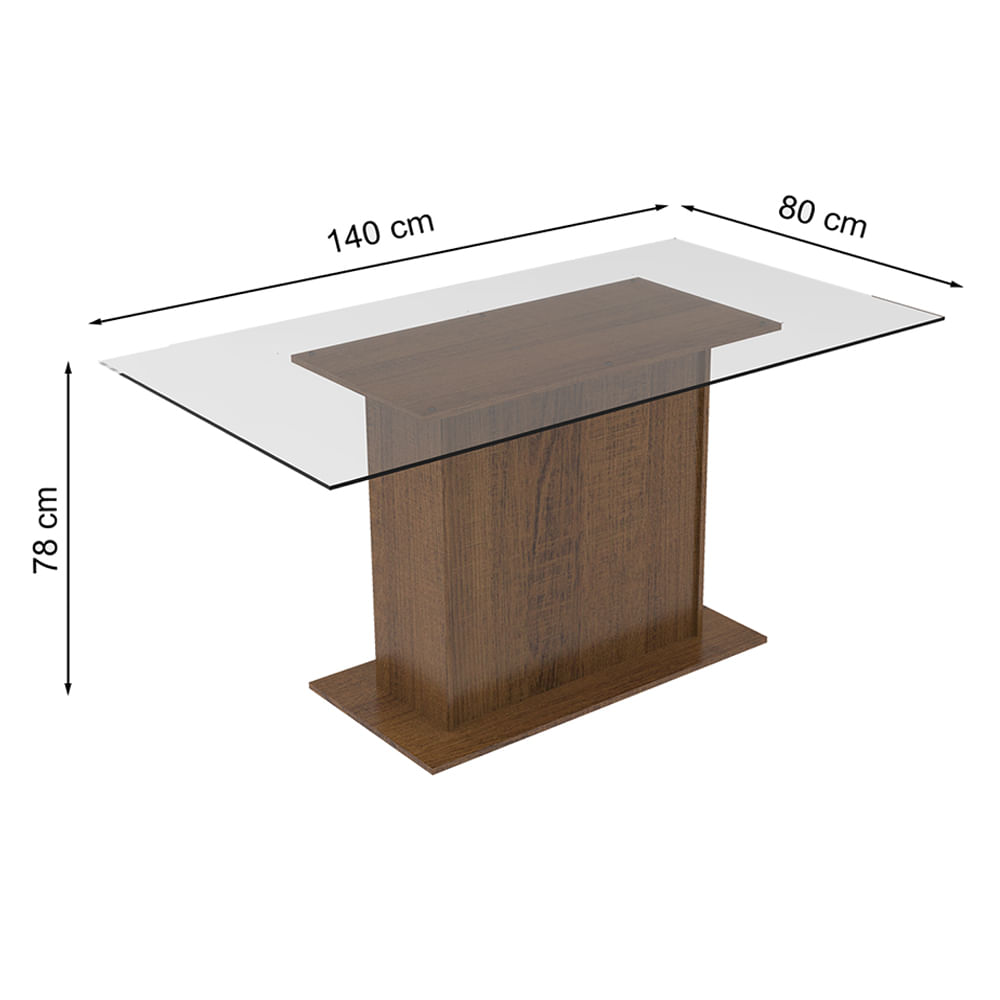 Encontraproduto.com.br - Conjunto Sala de Jantar Molly Madesa Mesa Tampo de Vidro com 6 Cadeiras
