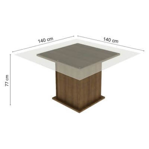 Encontraproduto.com.br - Conjunto Sala de Jantar Madesa Camila Mesa Tampo de Vidro com 8 Cadeiras Rustic/Pérola