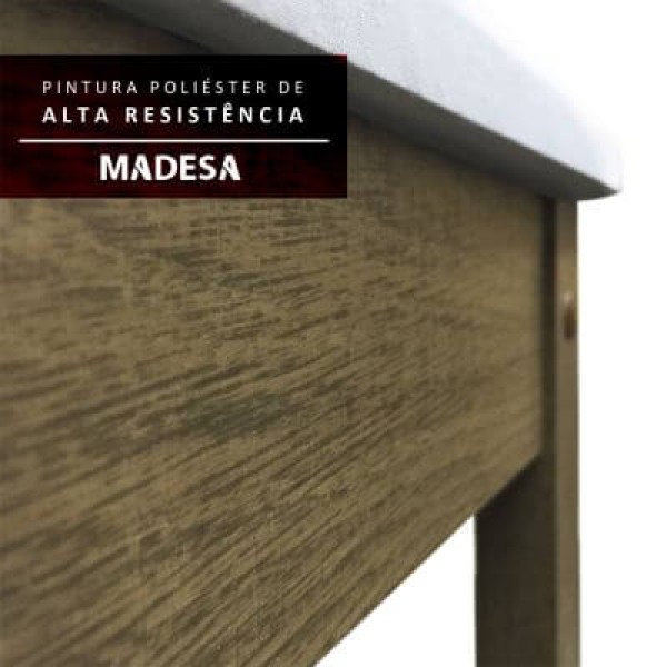 Encontraproduto.com.br - Conjunto Sala de Jantar Madesa Camila Mesa Tampo de Vidro com 8 Cadeiras Rustic/Pérola