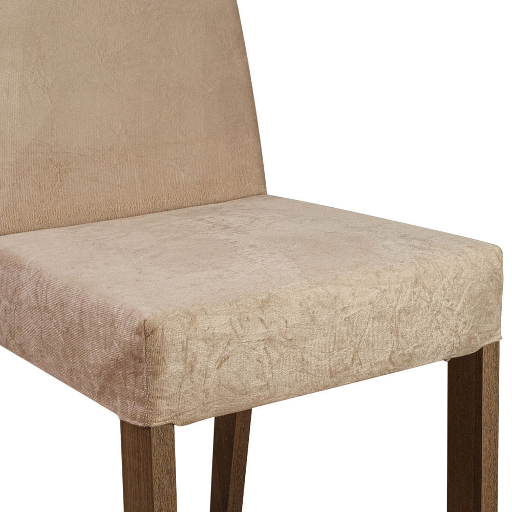 Encontraproduto.com.br - Conjunto Sala de Jantar Mesa Tampo de Madeira 4 Cadeiras Rustic/Crema/Imperial April Madesa