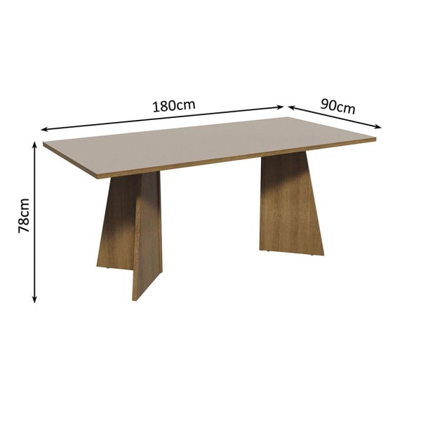 Encontraproduto.com.br - Conjunto Sala de Jantar Mesa Tampo de Madeira 6 Cadeiras Rustic/Crema/Imperial Simone Madesa