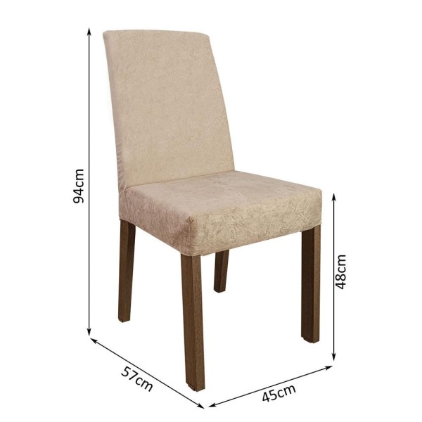 Encontraproduto.com.br - Conjunto Sala de Jantar Mesa Tampo de Madeira 6 Cadeiras Rustic/Crema/Imperial Simone Madesa