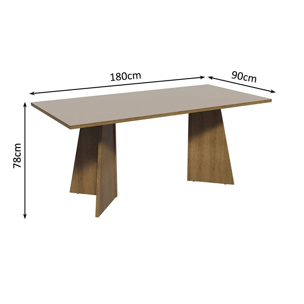 Encontraproduto.com.br - Conjunto Sala de Jantar Mesa Tampo de Madeira 4 Cadeiras Rustic/Crema/Imperial Ruby Madesa